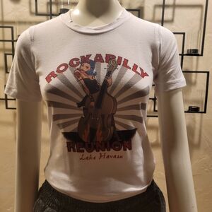 White Graphic Tee - Rockabilly Reunion